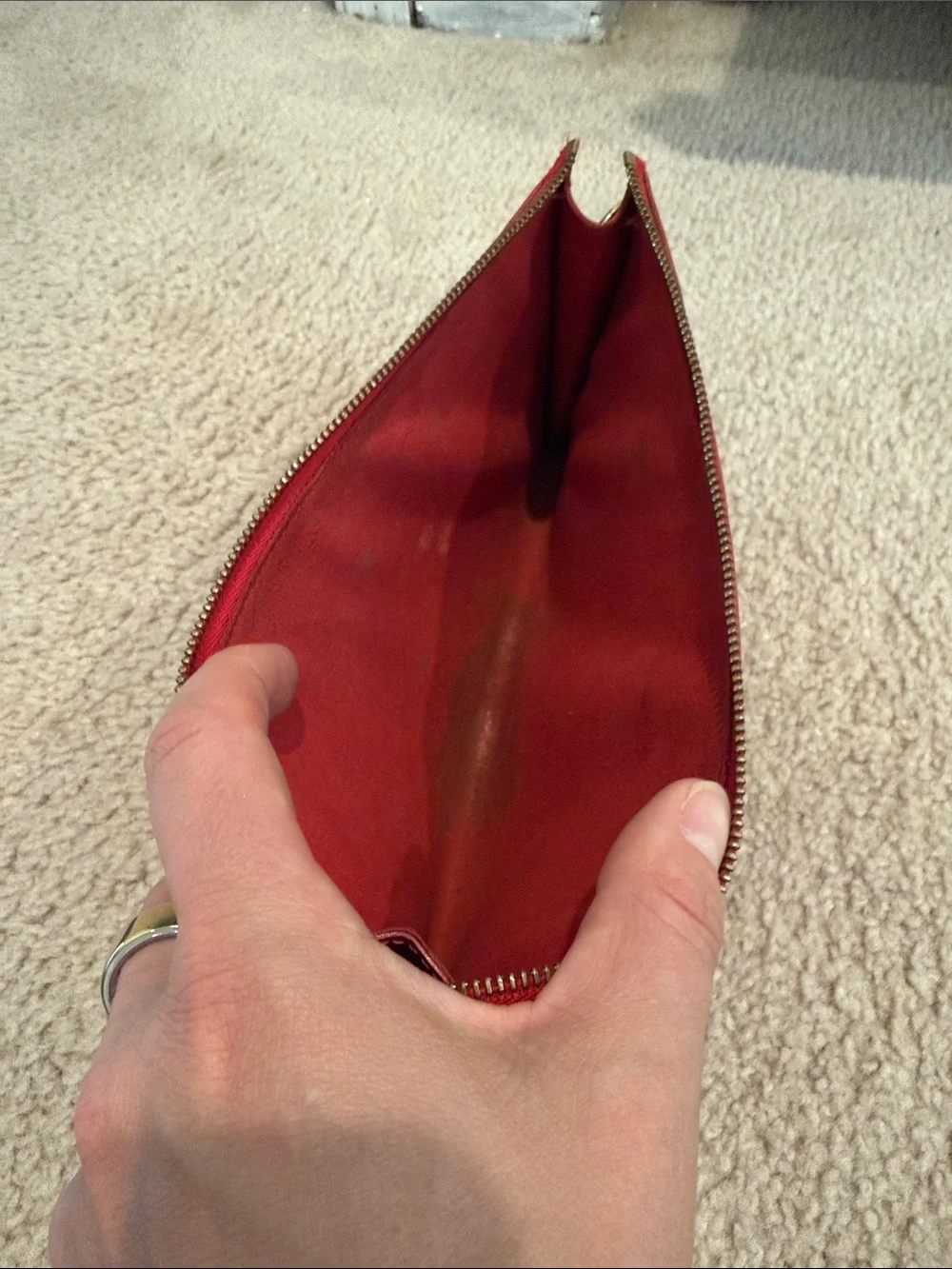 Louis Vuitton Red Epi Leather Wristlet Pochette